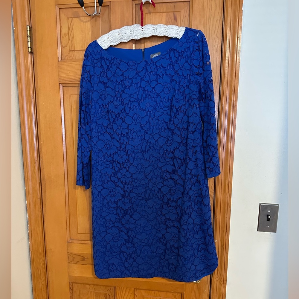 Beautiful blue shift lace dress